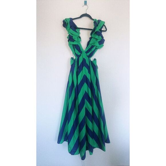 Zimmermann Tiggy Frill Shoulder silk Maxi Dress US6(Zimmermann 2) - Picture 6 of 16